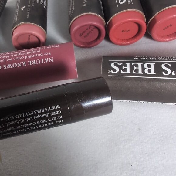 Burt's Bees Tinted Lip Balm 6 Lot Rose Red Dahlia Hibiscus Petunia 6 x 4.25g NEW - Picture 10 of 14